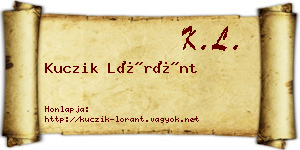 Kuczik Lóránt névjegykártya