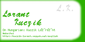 lorant kuczik business card